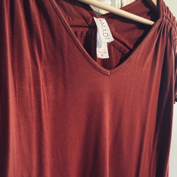 BOHO Anthropologie Amadi Drawstring Crimson Shirt - Picture 7 of 9